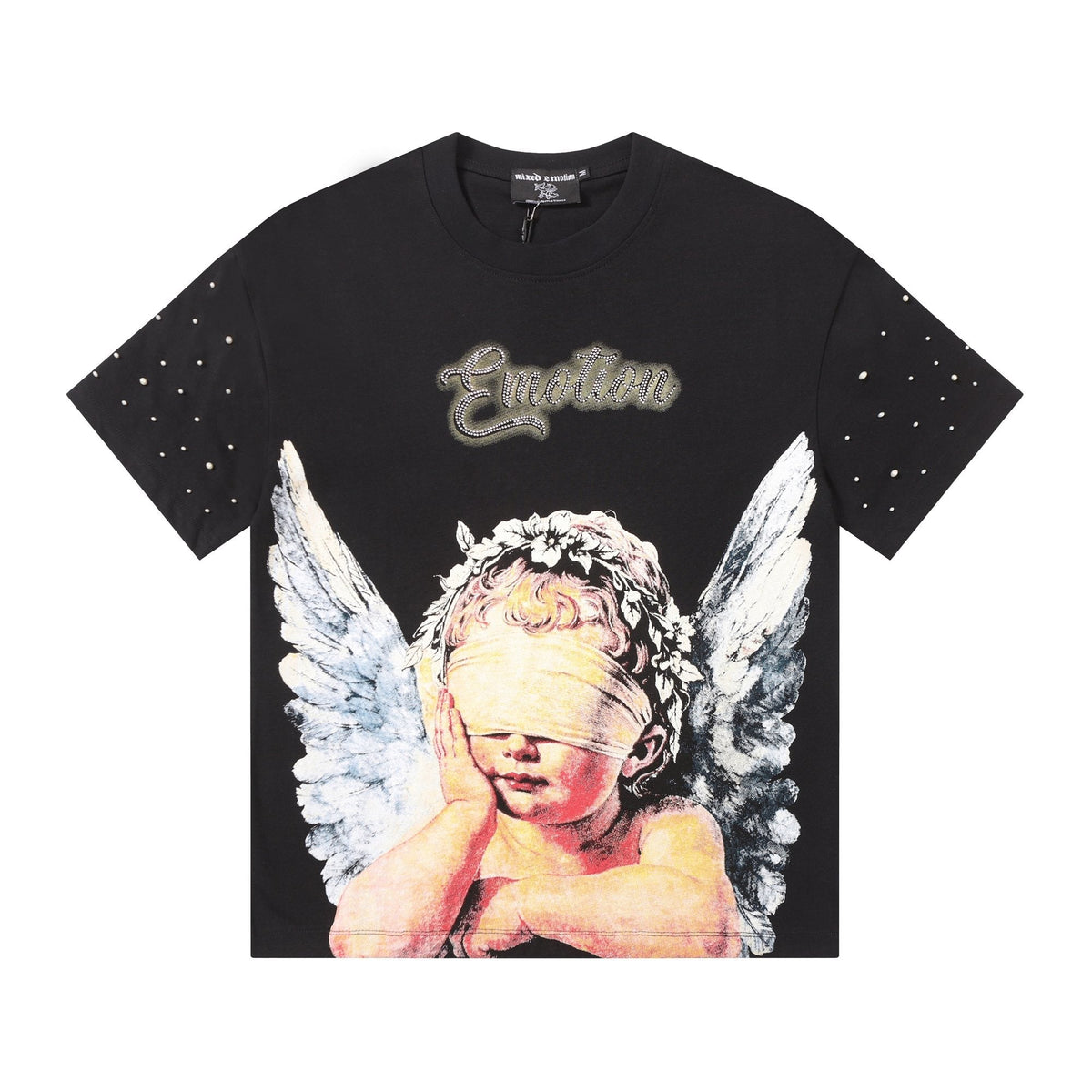 MIXED EMOTION Angel Graphic Pearl-Sleeve T-Shirt — hero